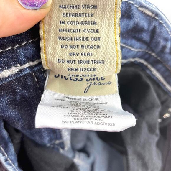 00s MISS ME Vintage Blue Signature Boot Bling Pocket Jeans - Picture 5 of 9